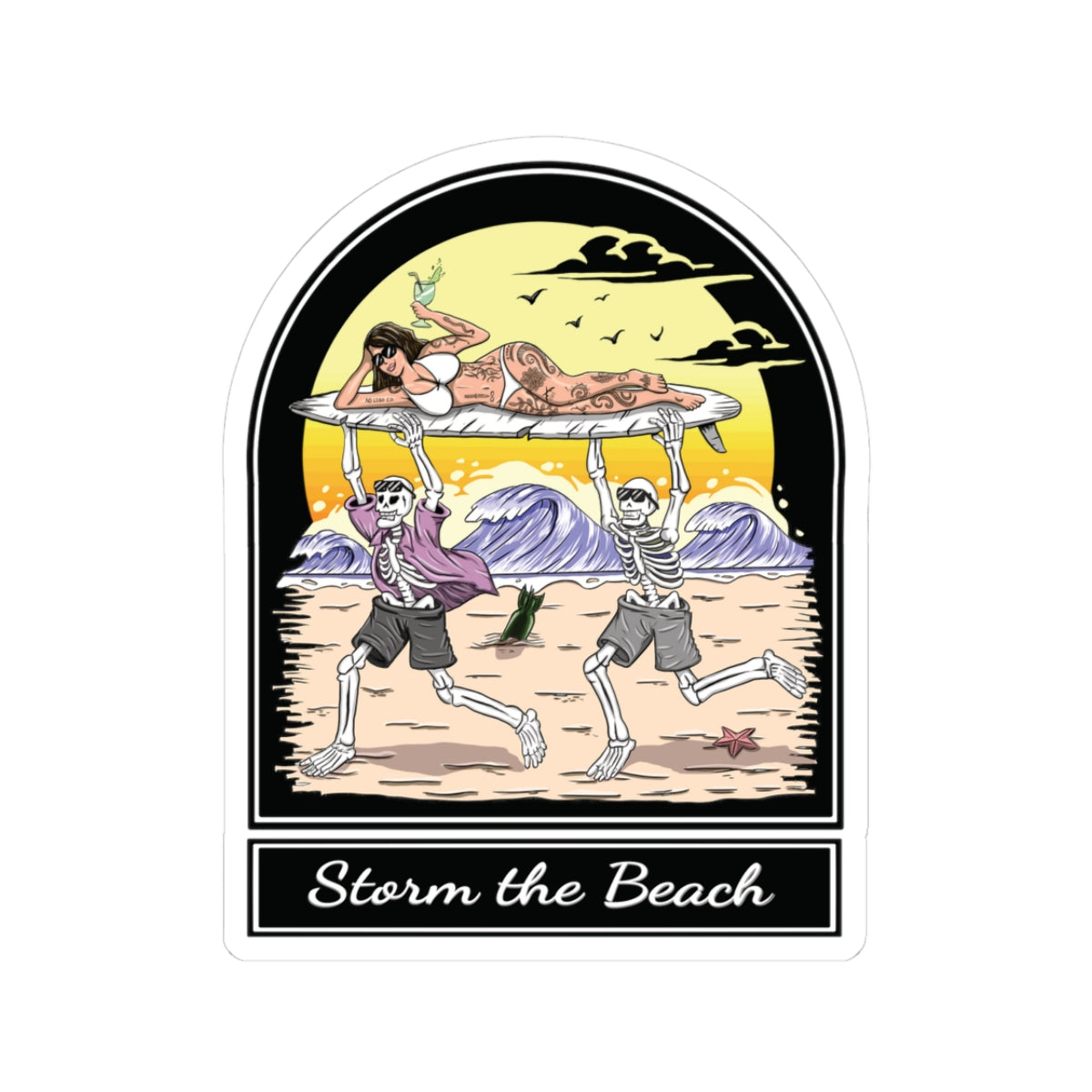 "Storm the Beach" Sticker